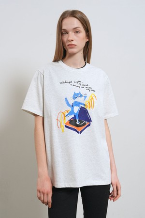 [26SS] WOMAN 댄싱 캣 오버핏 반팔 티셔츠 [3COL] / GF2LTS519