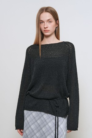 [26SS] WOMAN 시어 부클 보트넥 풀오버 [3COL] / GF1LKP511