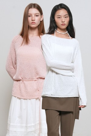 [26SS] WOMAN 시어 부클 보트넥 풀오버 [3COL] / GF1LKP511