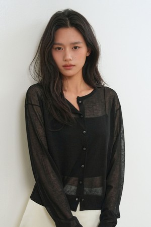 [26SS] WOMAN 패커블 시어 롱 슬리브 가디건 [4COL] / WBE2L04540