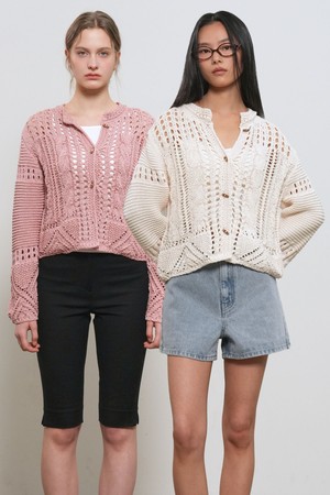 [26SS] WOMAN 케이블 크로셰 가디건 [3COL] / GF2LKC524