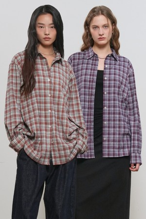 [26SS] WOMAN 루즈핏 내추럴 체크 셔츠 [2COL] / GF1LSH511