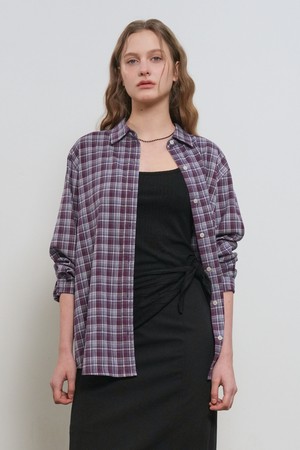 [26SS] WOMAN 루즈핏 내추럴 체크 셔츠 [2COL] / GF1LSH511