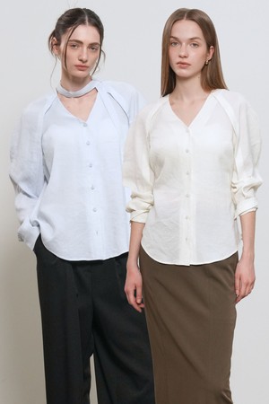 [26SS] WOMAN 브이넥 스카프 블라우스 [2COL] / GF1LBL513