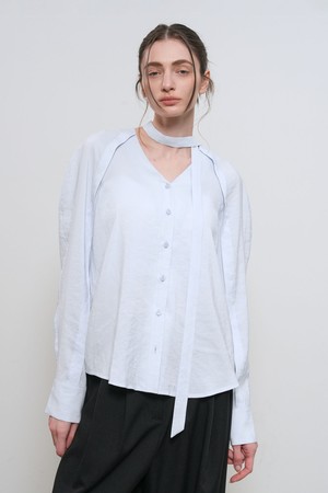 [26SS] WOMAN 브이넥 스카프 블라우스 [2COL] / GF1LBL513