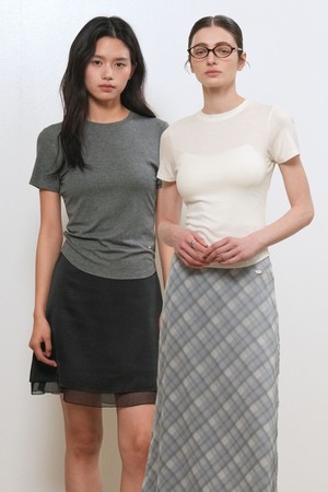 [26SS] WOMAN 아세테이트 라운드넥 티셔츠 [4COL] / GF2LTS509