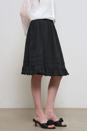 [26SS] WOMAN 레이스 플레어 미디 스커트 [2COL] / GF2LSK509