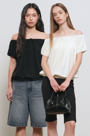 [26SS] WOMAN 캡 슬리브 셔링 티셔츠 [2COL] / GF2LTS512