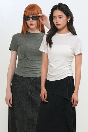 [26SS] WOMAN 아세테이트 꼬임 반팔 티셔츠 [3COL] / GF2LTS520