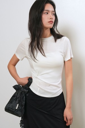 [26SS] WOMAN 아세테이트 꼬임 반팔 티셔츠 [3COL] / GF2LTS520