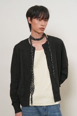 [26SS] MAN 스티치 크루넥 니트 가디건 [3COL] / GF1MKC008