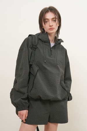 [26SS] UNISEX 시어서커 체크 후드 아노락 [2COL] / GF1UJK009