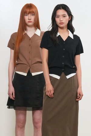 [26SS] WOMAN 레이어드 에센셜 하프 가디건 [3COL] / WBE2L04534