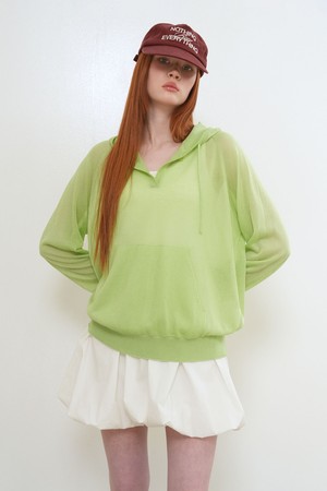 [26SS] WOMAN 시어 후드 니트 풀오버 [3COL] / GF2LKP526