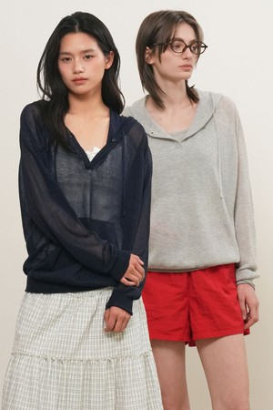 [26SS] WOMAN 시어 후드 니트 풀오버 [3COL] / GF2LKP526