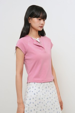[26SS] WOMAN 스냅 헨리넥 티셔츠 [4COL] / GF2LTS528
