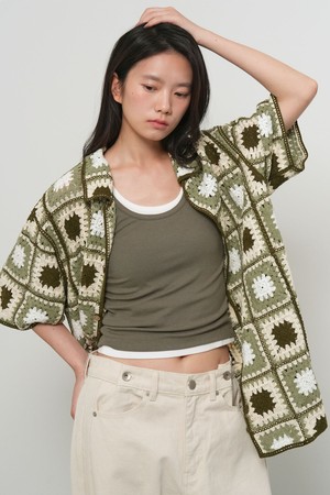 [26SS] UNISEX 그래니 스퀘어 하프 가디건 [2COL] / GF2UKC019