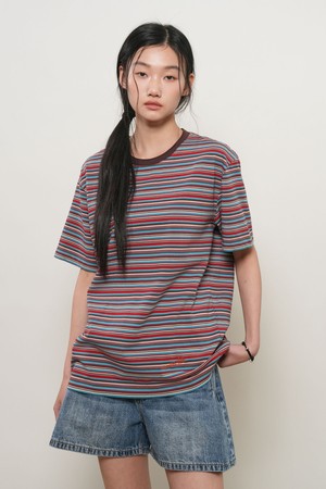 [26SS] UNISEX 멀티 스트라이프 하프 티셔츠 [2COL] / GF2UTS015
