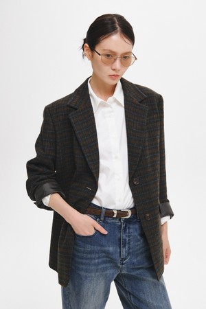 WOMAN 루즈핏 울 체크 자켓 [2COL] / GF3LJK511