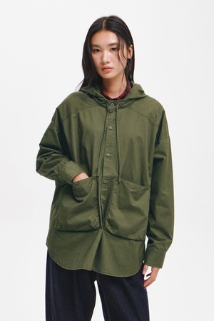 UNISEX 투웨이 포켓 루즈핏 후디셔츠 [3COL] / GF3UJK012