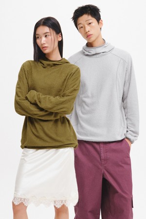 UNISEX 소프트 와플 후드 [2COL] / GF3UTS003