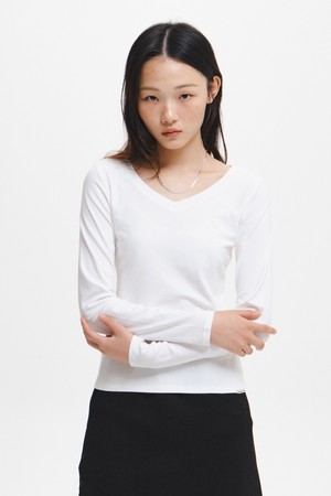 WOMAN 뉴 베이직 브이넥 긴팔티셔츠 [3COL] / GF3LTS513