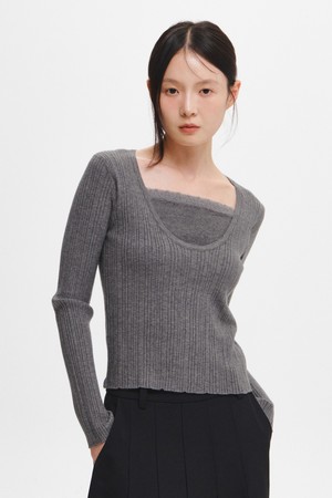 WOMAN 레이스 레이어드 슬림 풀오버 [2COL] / GF3LKP525