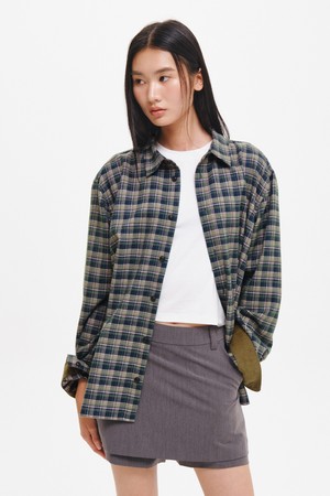 UNISEX 코듀로이 포인트 체크 셔츠 [2COL] / GF3USH001