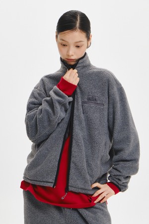 UNISEX 폴딩밴드 배색 핑거홀 집업 플리스 [3COL] / GF3UJK007