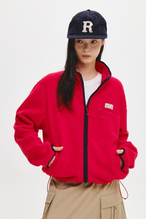 UNISEX 폴딩밴드 배색 핑거홀 집업 플리스 [3COL] / GF3UJK007