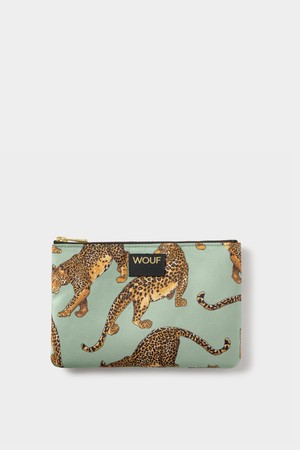 WO데일리 에메랄드레오파드 파우치 21x14x1