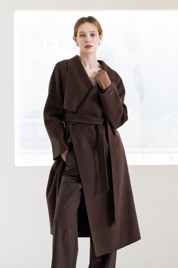 cordinary - 코트 - [22FW] Signature cashmere shawl collar coat - brown