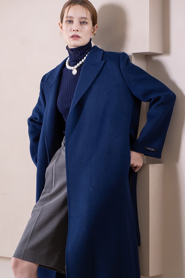 cordinary - 코트 - [22FW] Cashmere belt detailed wrap coat - navy