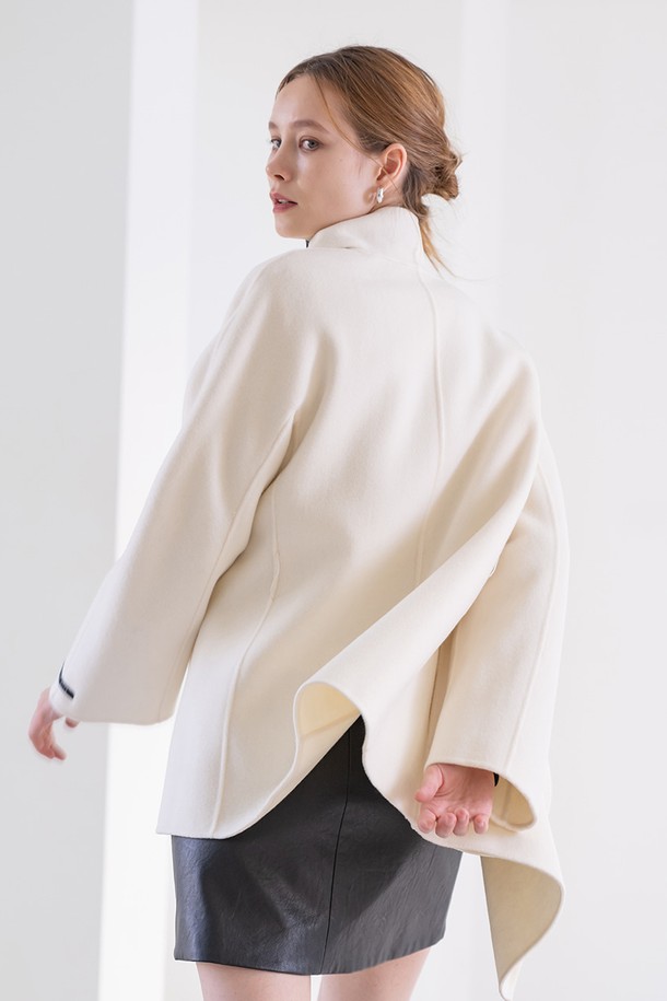 cordinary - 코트 - [22FW] Signature cashmere shawl collar short coat - ivory