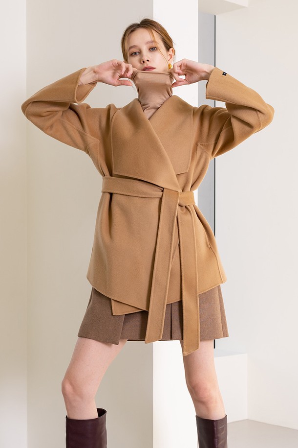 cordinary - 코트 - [22FW] Signature cashmere shawl collar short coat - camel