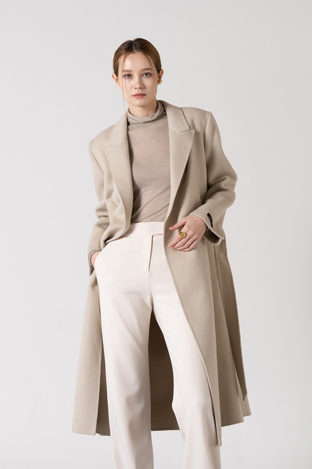 cordinary - 코트 - [22FW] Cashmere belt detailed wrap coat - ivory