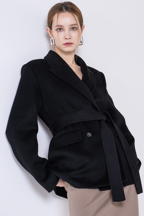 cordinary - 코트 - [22FW] Short double breasted wool coat - black