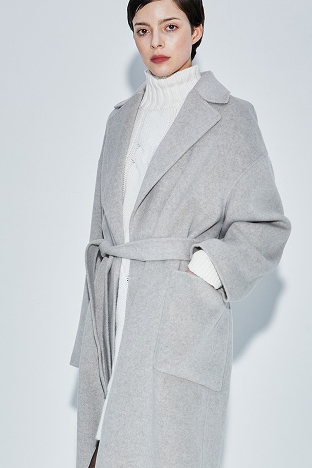 cordinary - 코트 - Cashmere out pocket belted coat - oatgrey