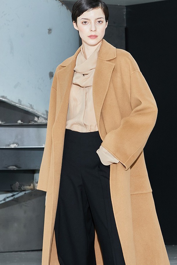 cordinary - 코트 - Cashmere out pocket belted coat - camel