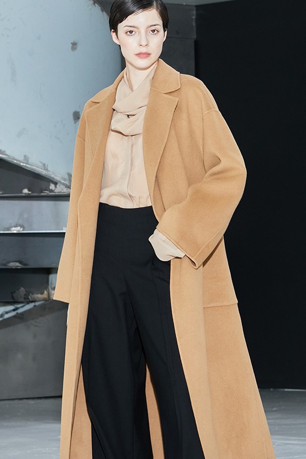 cordinary - 코트 - Cashmere out pocket belted coat - camel