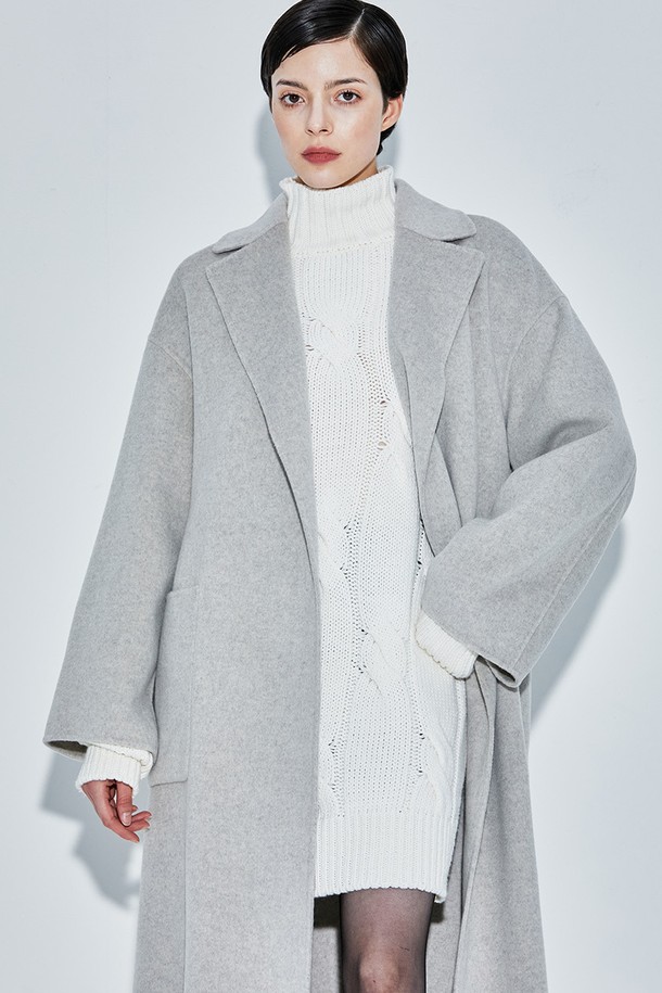 cordinary - 코트 - Cashmere out pocket belted coat - oatgrey