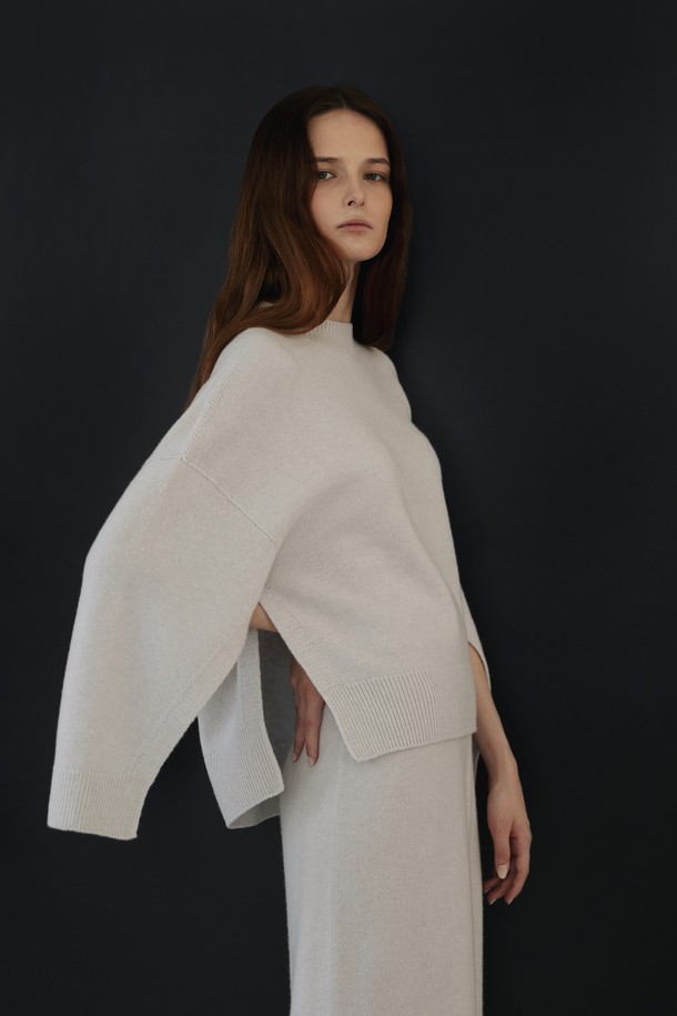 LEHEE - 스웨터 - [21FW] italy cashmere - cape knit (ivory)