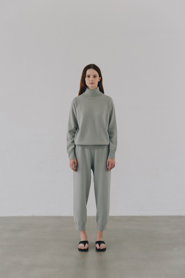 LEHEE - 트레이닝 팬츠/조거 - [21FW] italy cashmere - jogger knit (mint)