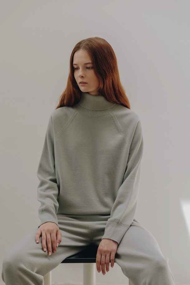 LEHEE - 트레이닝 팬츠/조거 - [21FW] italy cashmere - jogger knit (mint)