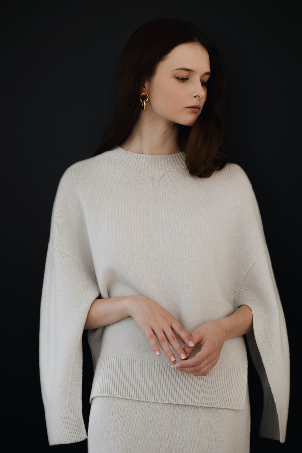 LEHEE - 스웨터 - [21FW] italy cashmere - cape knit (ivory)