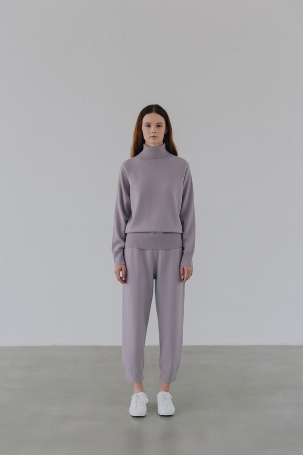 LEHEE - 트레이닝 팬츠/조거 - [21FW] italy cashmere - jogger knit (D/purple)