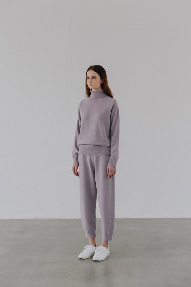 LEHEE - 트레이닝 팬츠/조거 - [21FW] italy cashmere - jogger knit (D/purple)