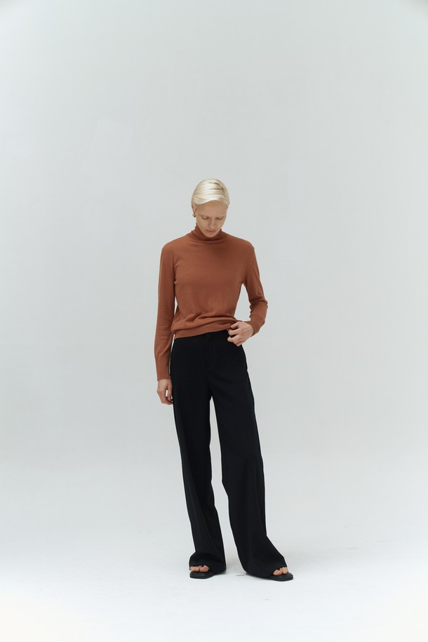 LEHEE - 터틀넥 - tuetle fine pullover(bric)- super fine wool 100% -