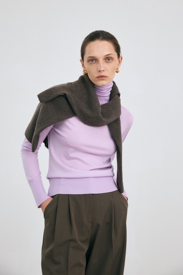 LEHEE - 스웨터 - super fine pullover - italy merino wool 100% (lavender)