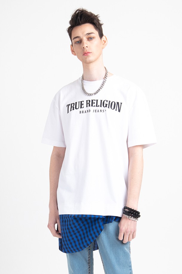 TRUE RELIGION - 반팔티셔츠 - [TRUE RELIGION] MEN`S 레이어디드 티셔츠 화이트